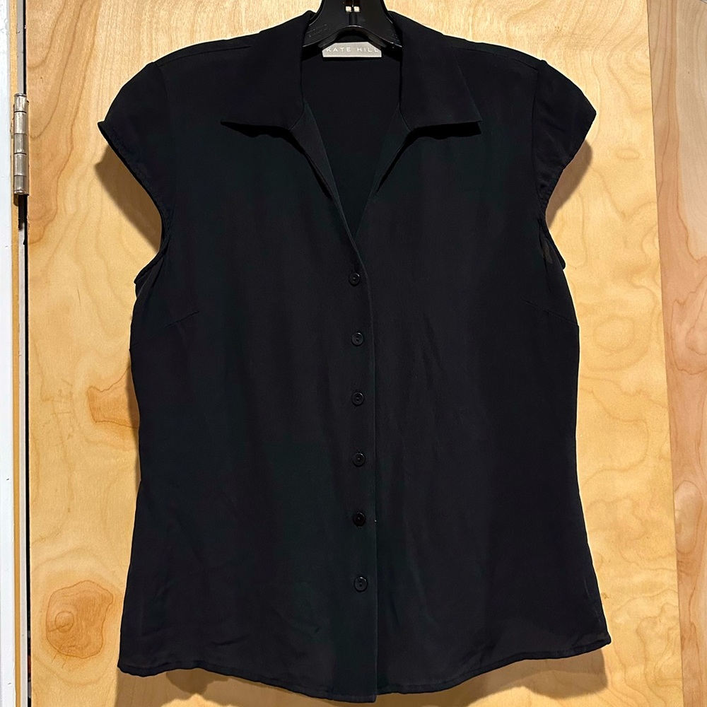 Silk top size 8 Kate Hill black